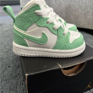 Nike Green and White Sneakers with Classic Design